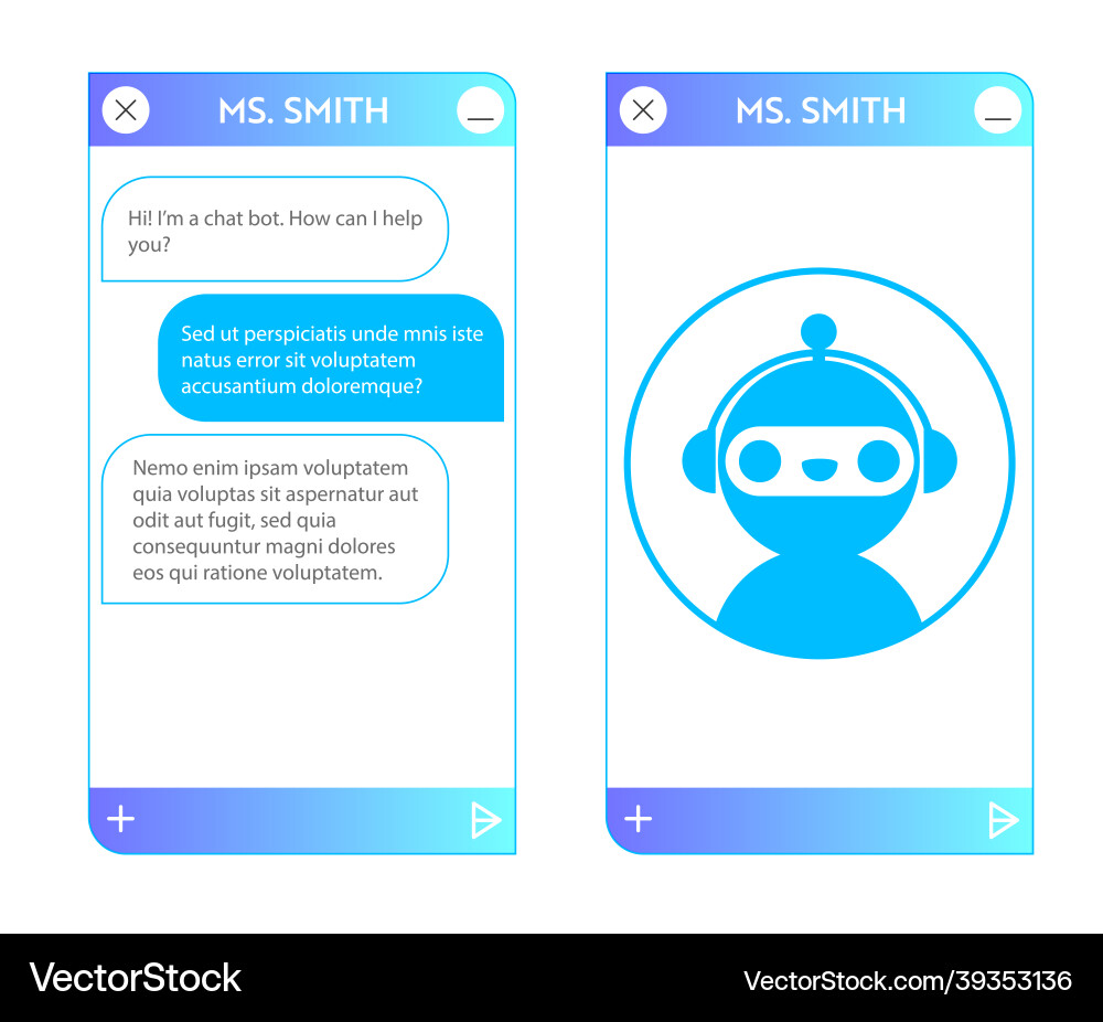 Chatbot window with robot icon Chatbot window with robot icon vector image