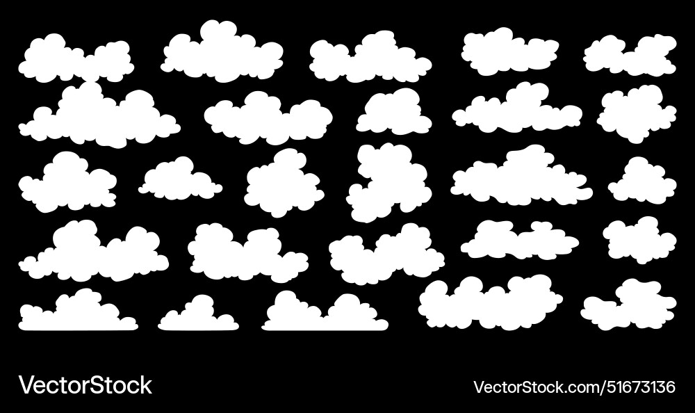 Clouds icon collection abstract white cloudscape Vector Image