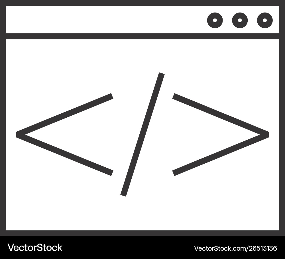 Coding Line Icon - Black vector image