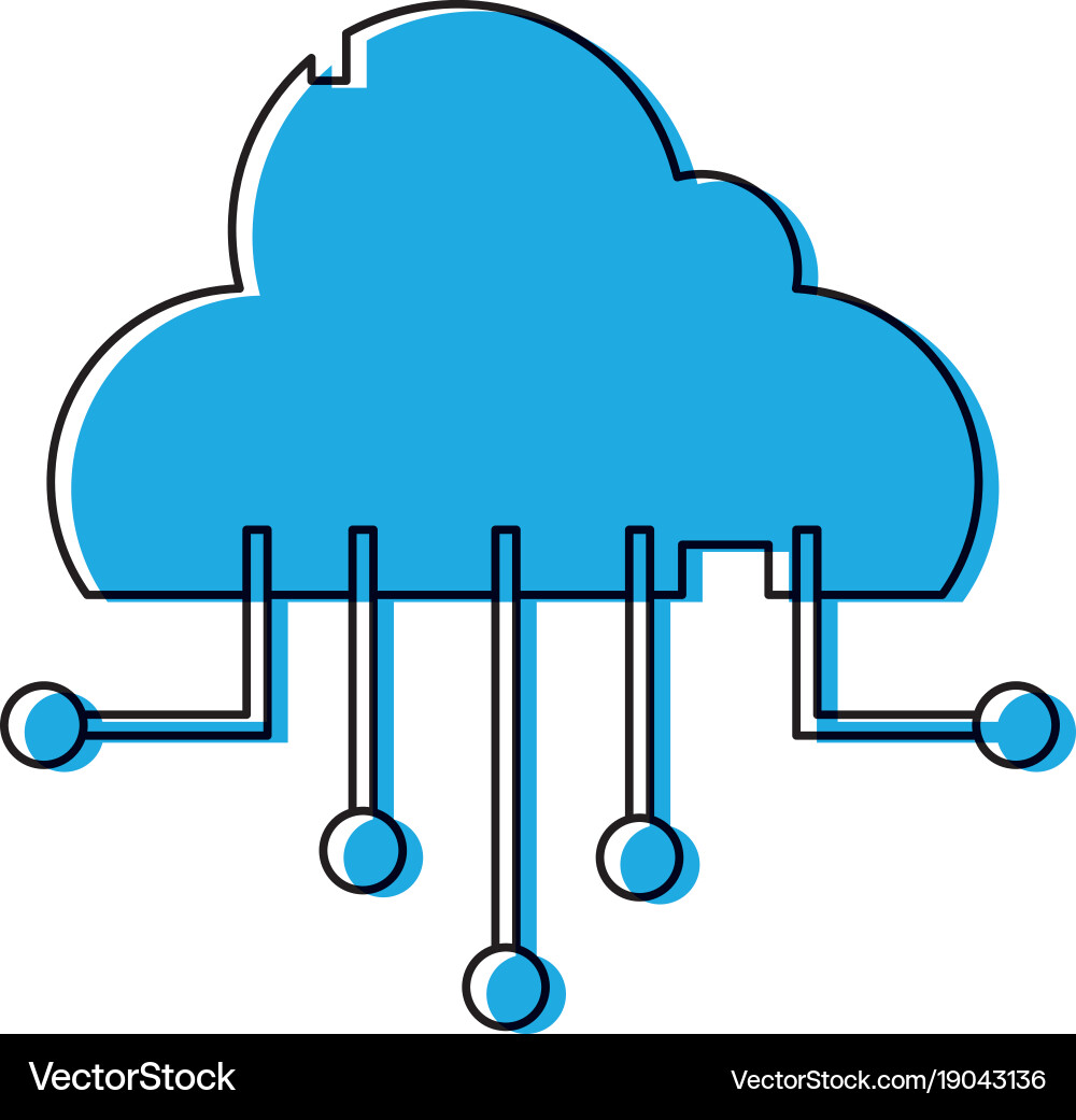 Color data cloud network connection server Vector Image