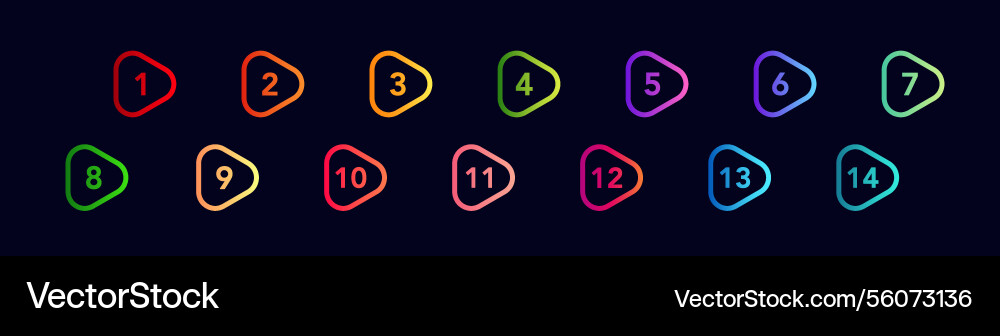 Colorful numbered bullet points for lists vector image