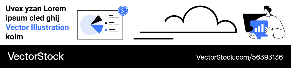 Data analysis with charts and cloud storage Data analysis with charts and cloud storage vector image