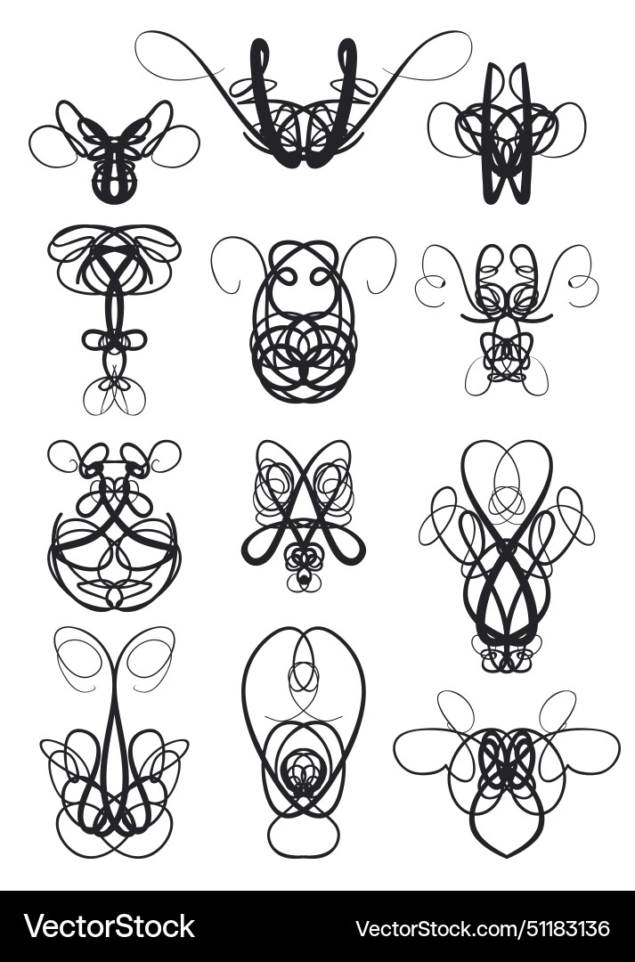 Decorative element harmonious curls Decorative element harmonious curls Vector Image