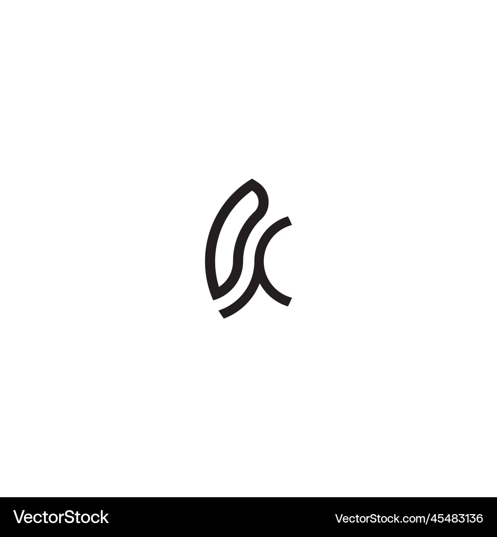 Df leaf shape line initial concept with high Df leaf shape line initial concept with high Vector Image