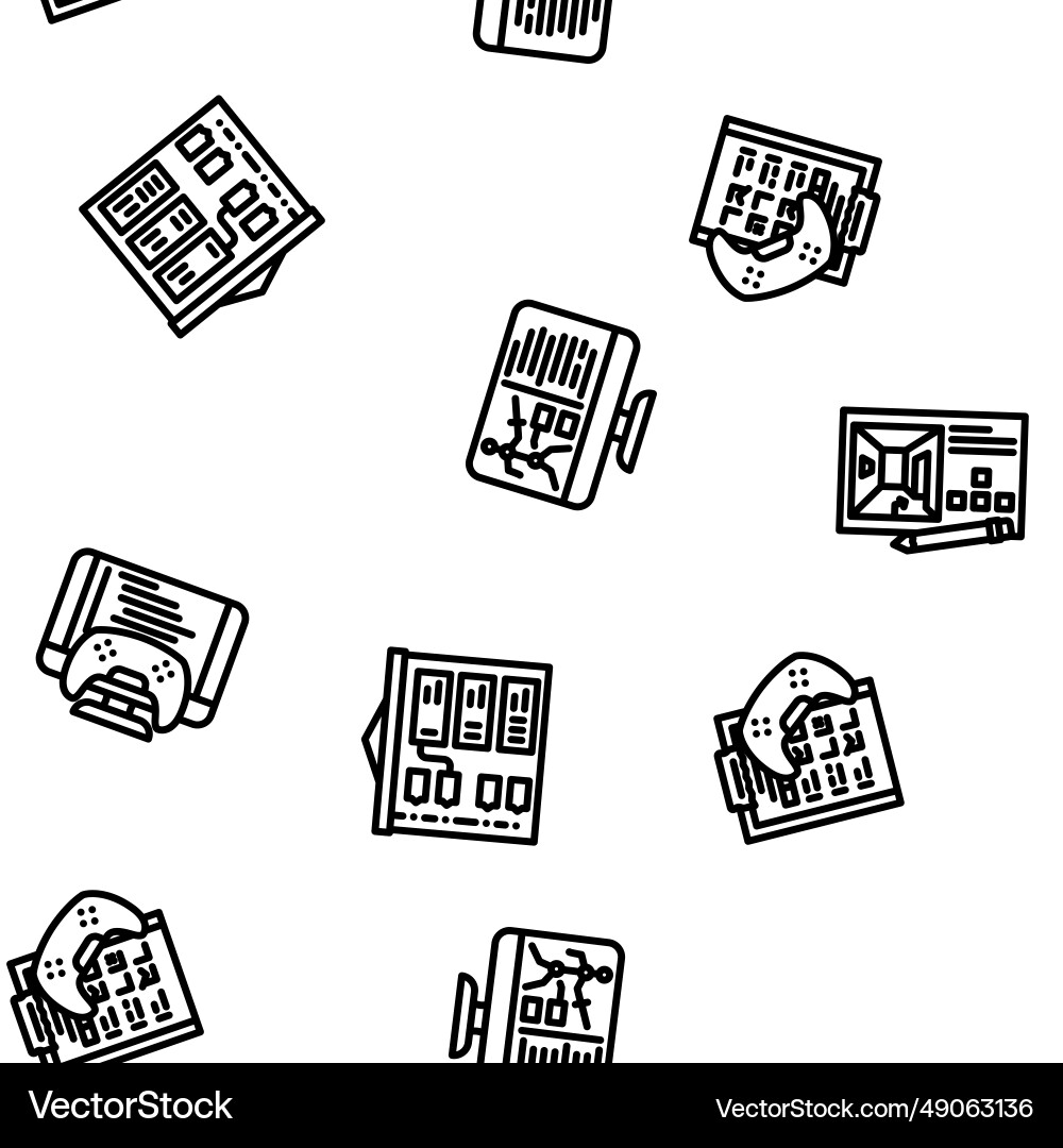 Game development software seamless pattern Game development software seamless pattern Vector Image