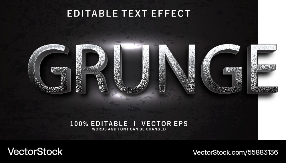 Grunge 3d text effect with modern style design Grunge 3d text effect with modern style design vector image