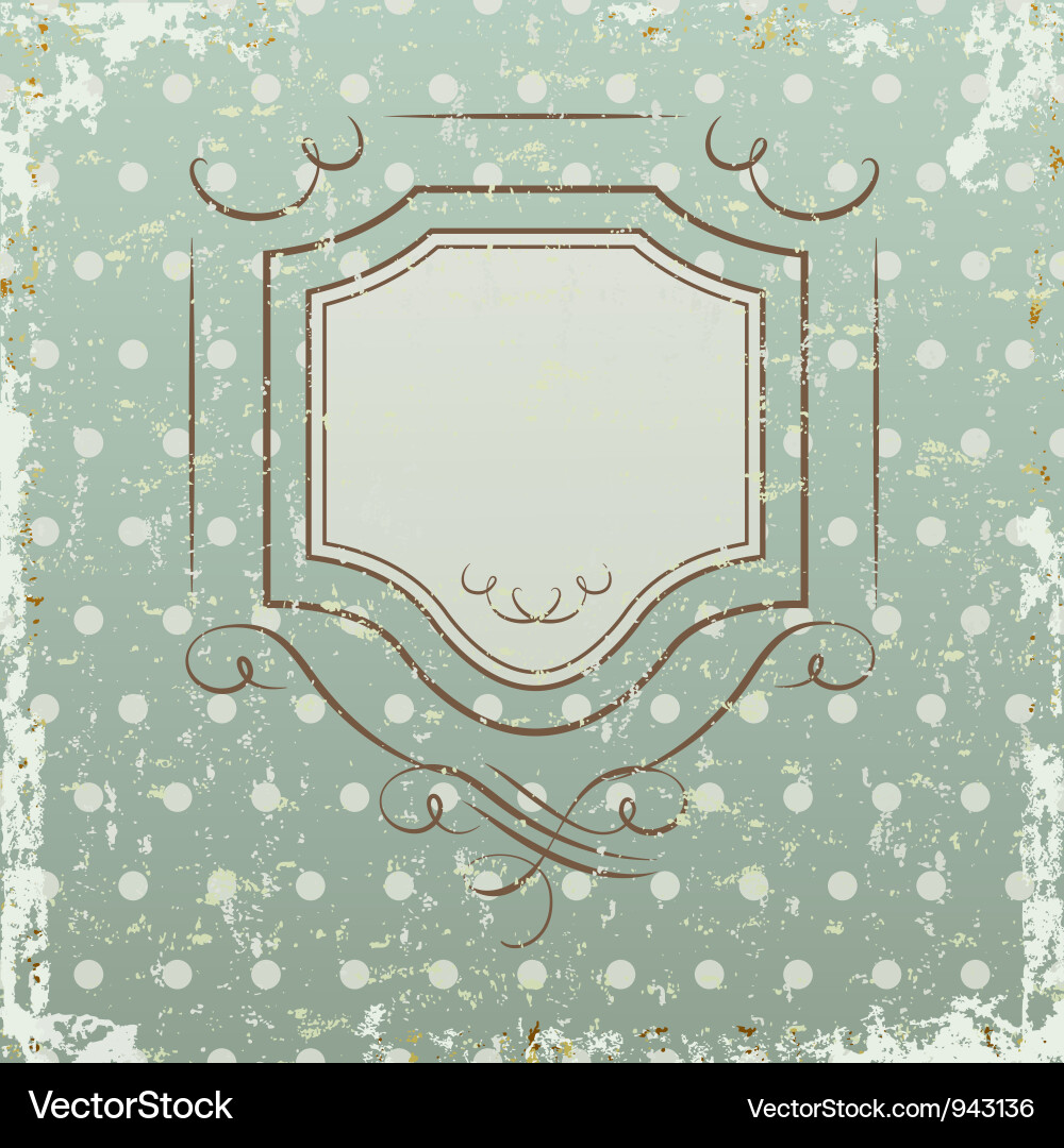 Grunge retro background with frame vector image
