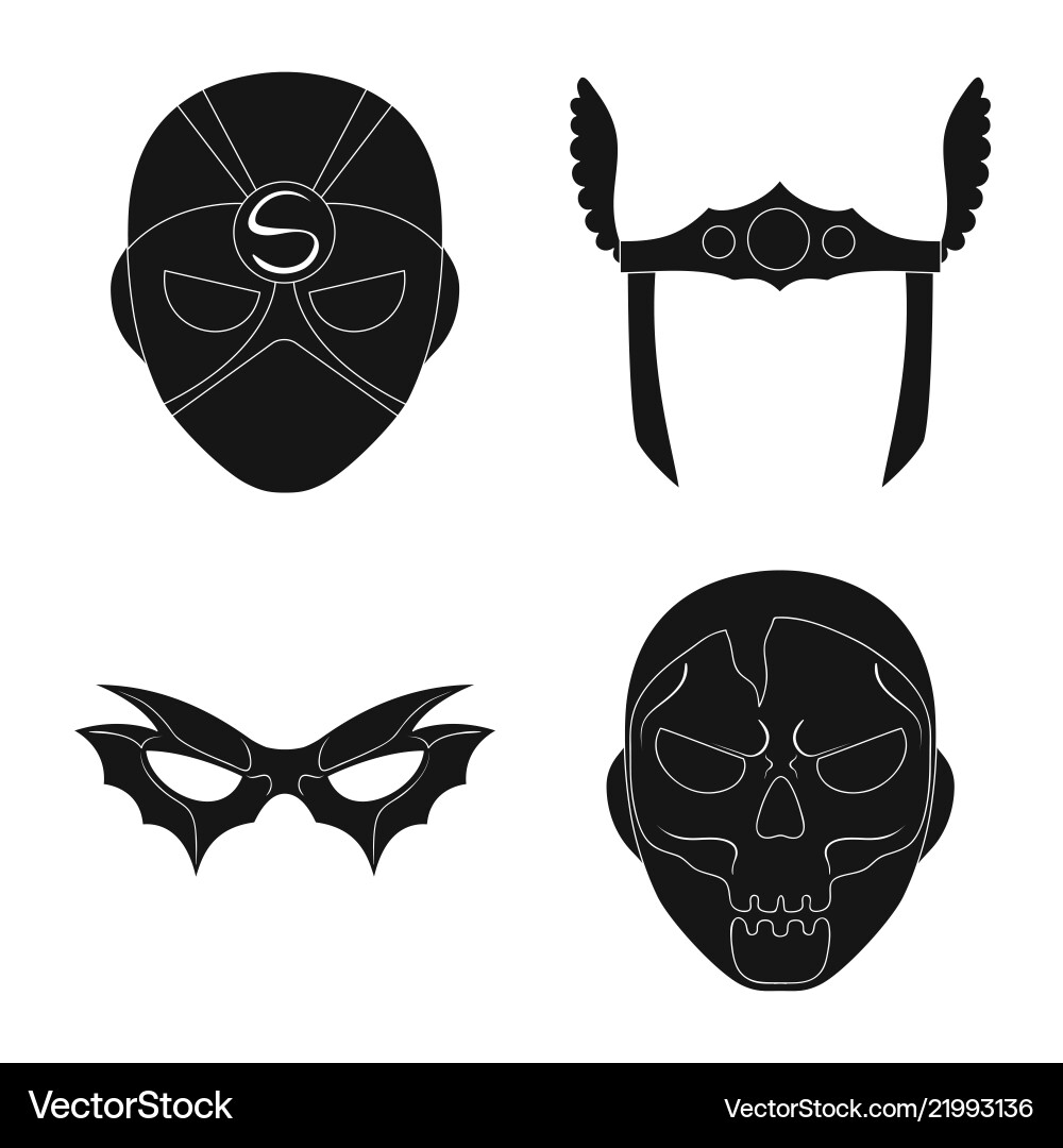 Isolated object of hero and mask icon set Isolated object of hero and mask icon set vector image