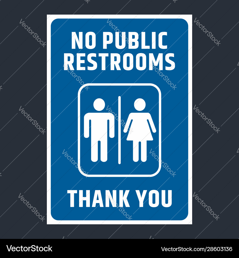 Keine öffentlichen Toiletten Zeichen mit beiden Geschlecht männlich Keine öffentlichen Toiletten Zeichen mit beiden Geschlecht männlich vektorbild