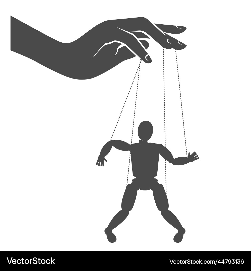 Manipulated Hand Controlling Puppet vector image