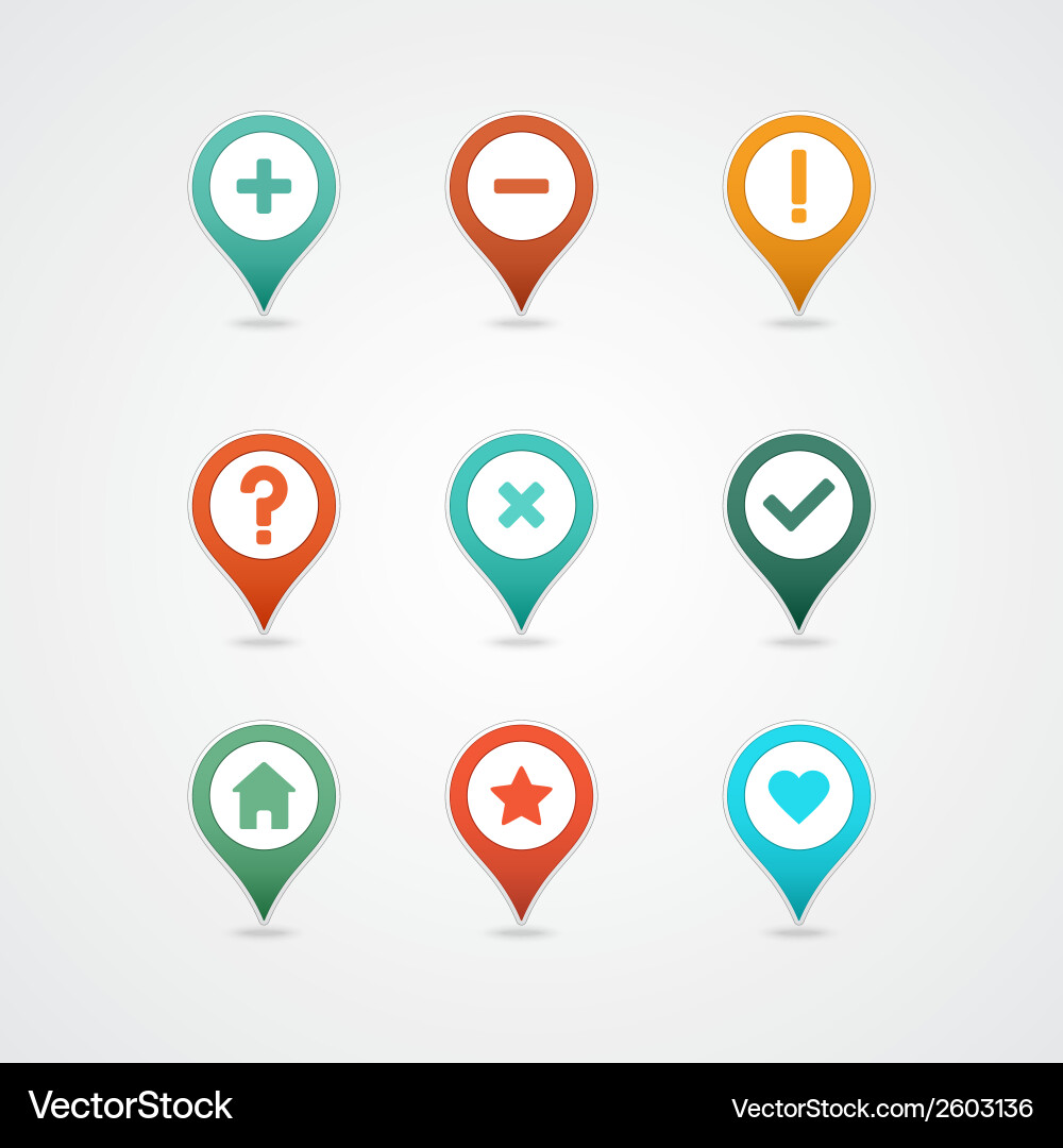 Mapping pins icon vector image