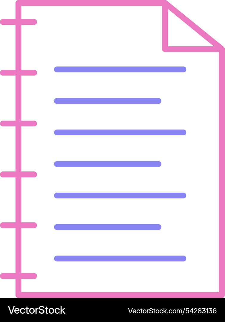 Notebook line two colour icon vector image