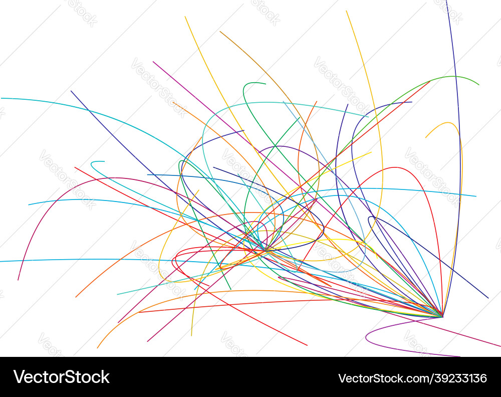Random curvy squiggly tangled lines knot loop Random curvy squiggly tangled lines knot loop vector image