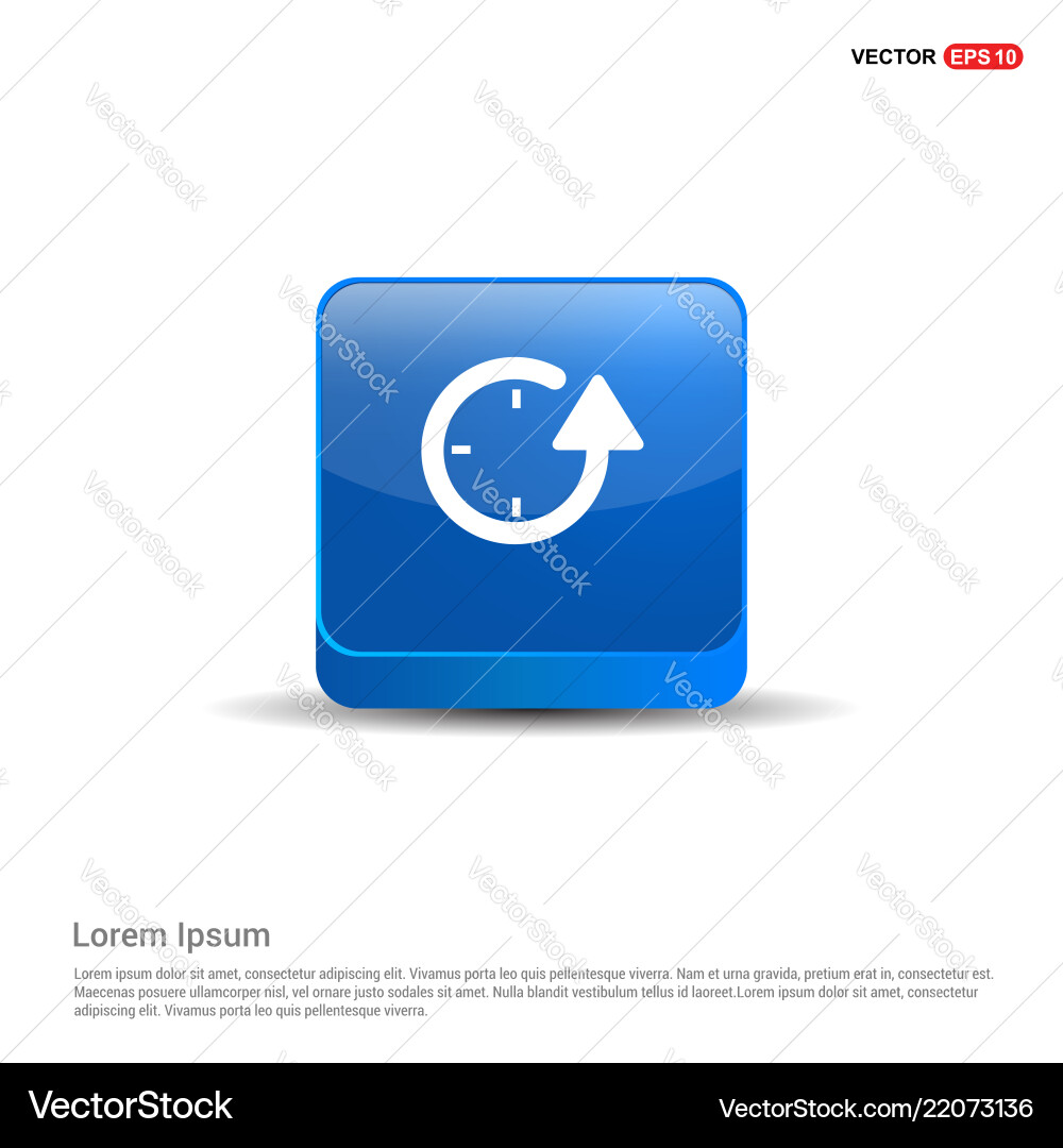 Repeat clock icon - 3d blue button Repeat clock icon - 3d blue button vector image
