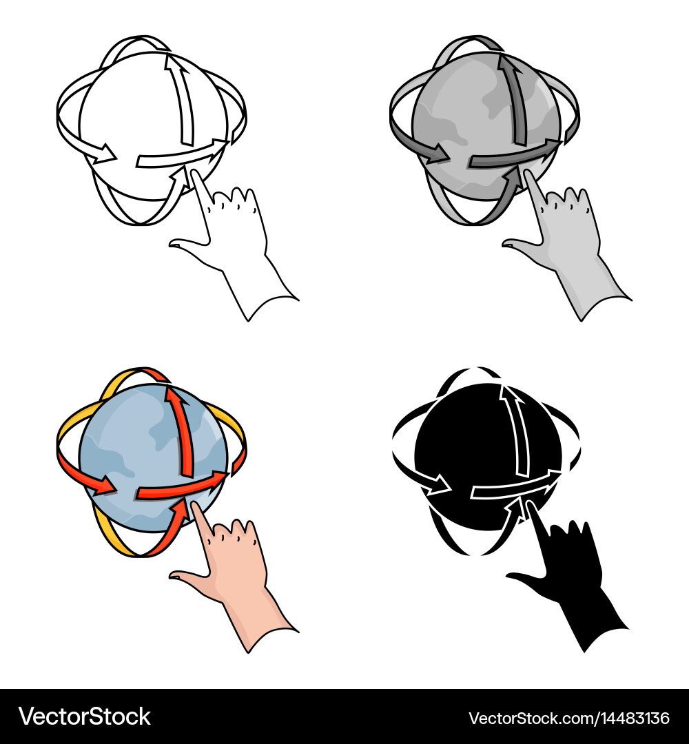Rotation of globe in virtual reality icon vector image