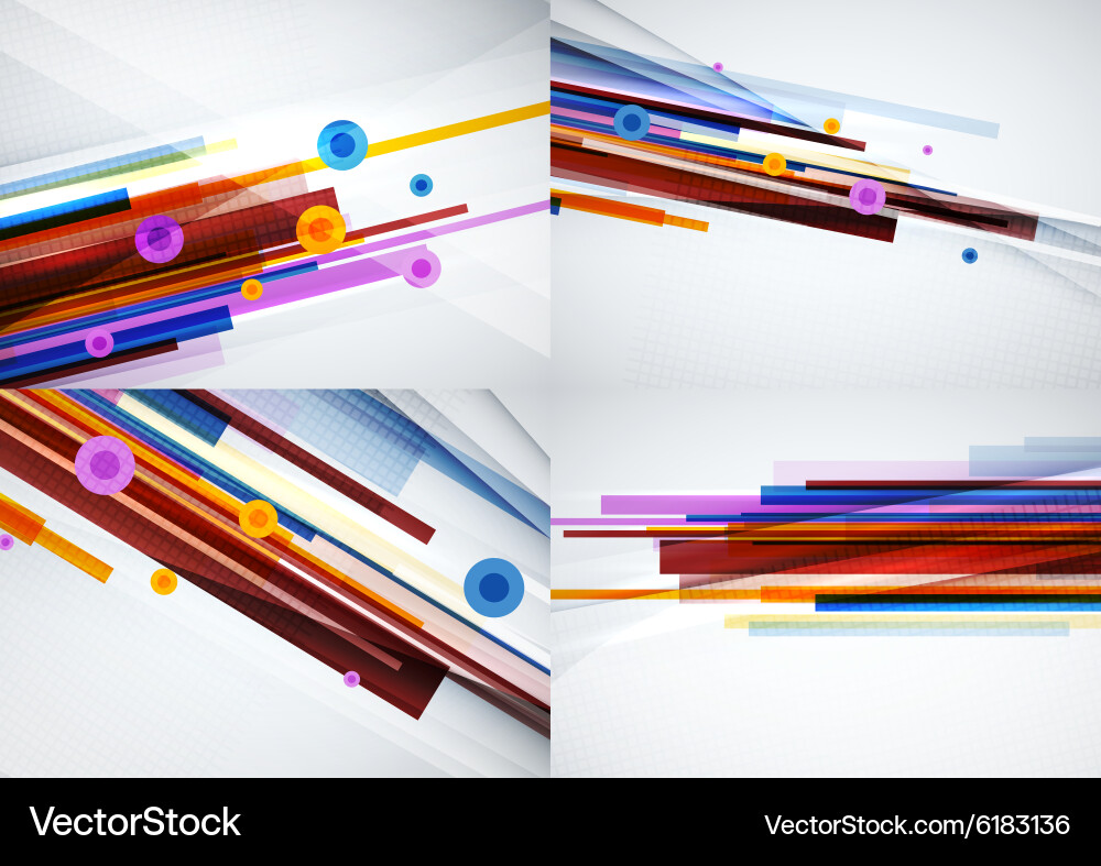 Set of colorful abstract backgrounds vector image
