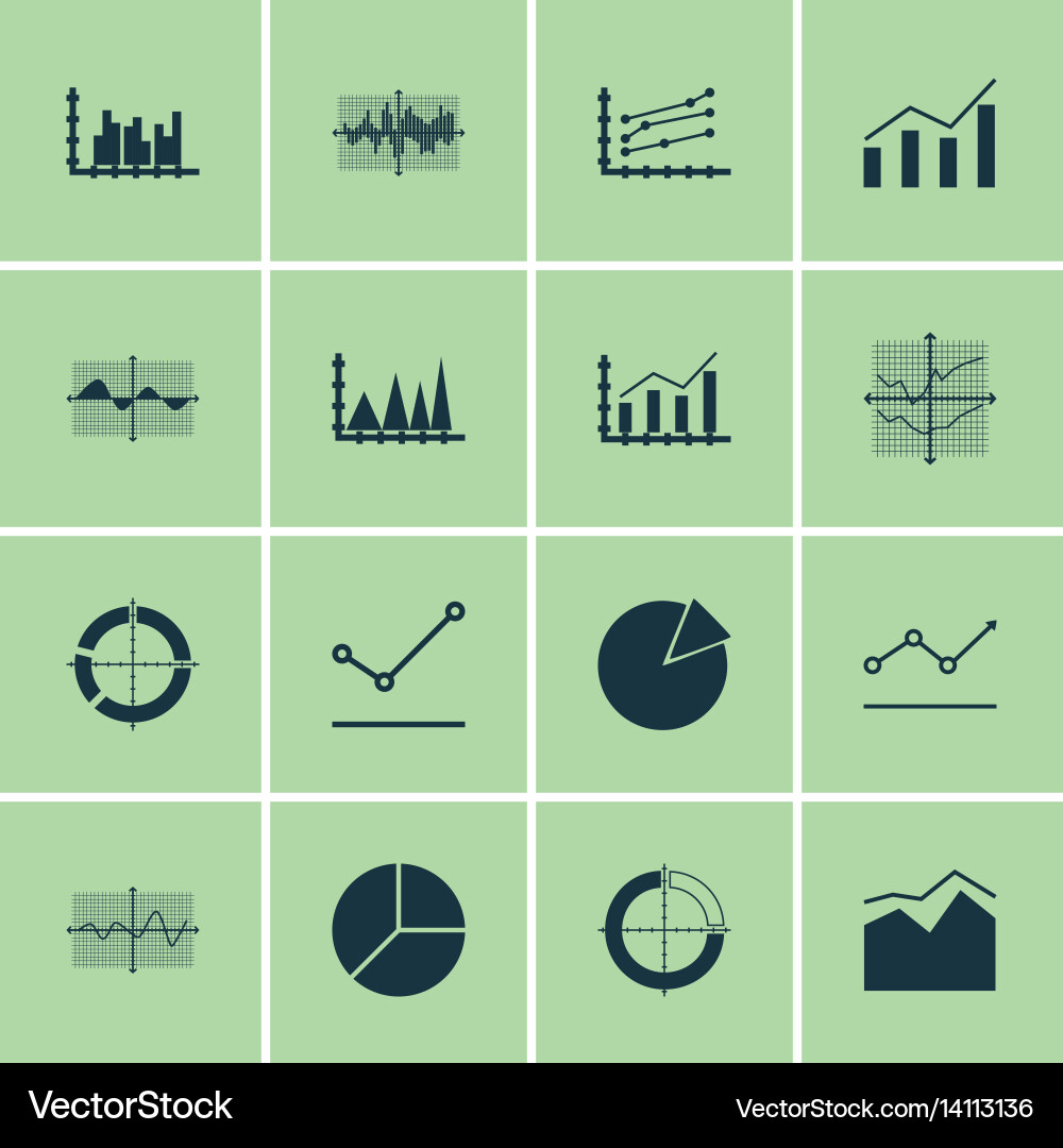 Set of graphs diagrams and statistics icons vector image