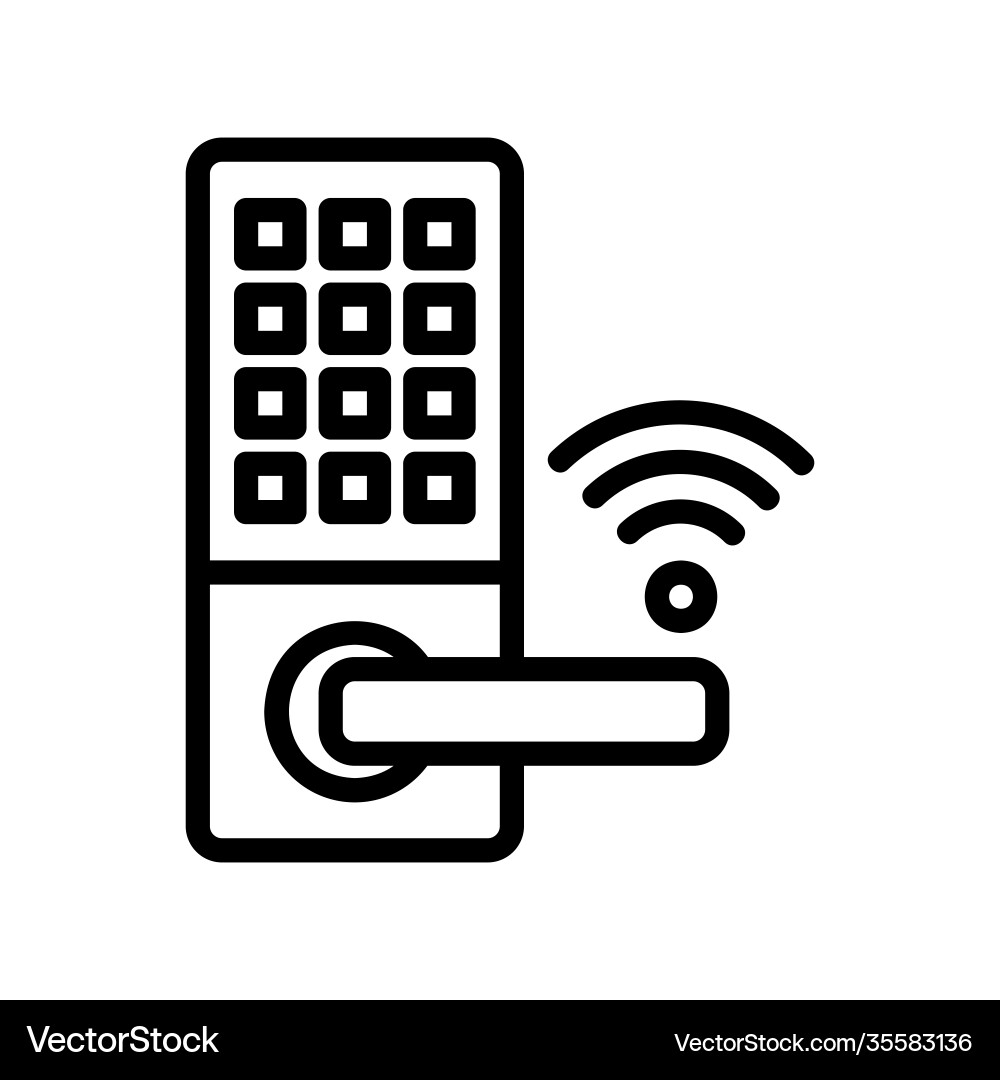 Smart lock icon in line style about internet Smart lock icon in line style about internet vector image