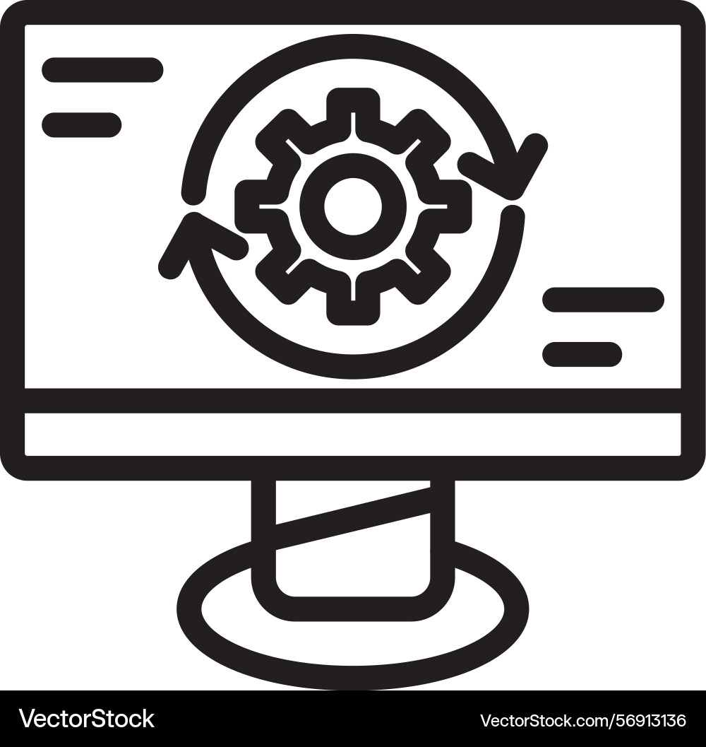 Sync linear style icon design Vector Image