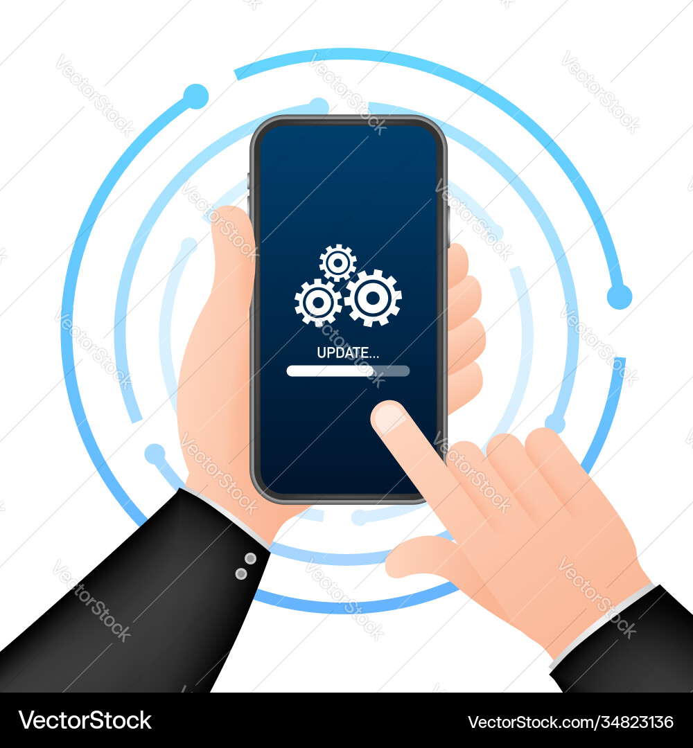 Systemsoftware aktualisieren Daten oder synchronisieren vektorbild