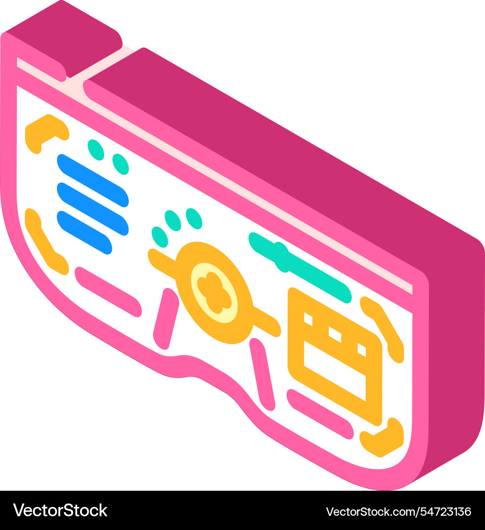 Virtual user interface augmented reality isometric Virtual user interface augmented reality isometric vector image