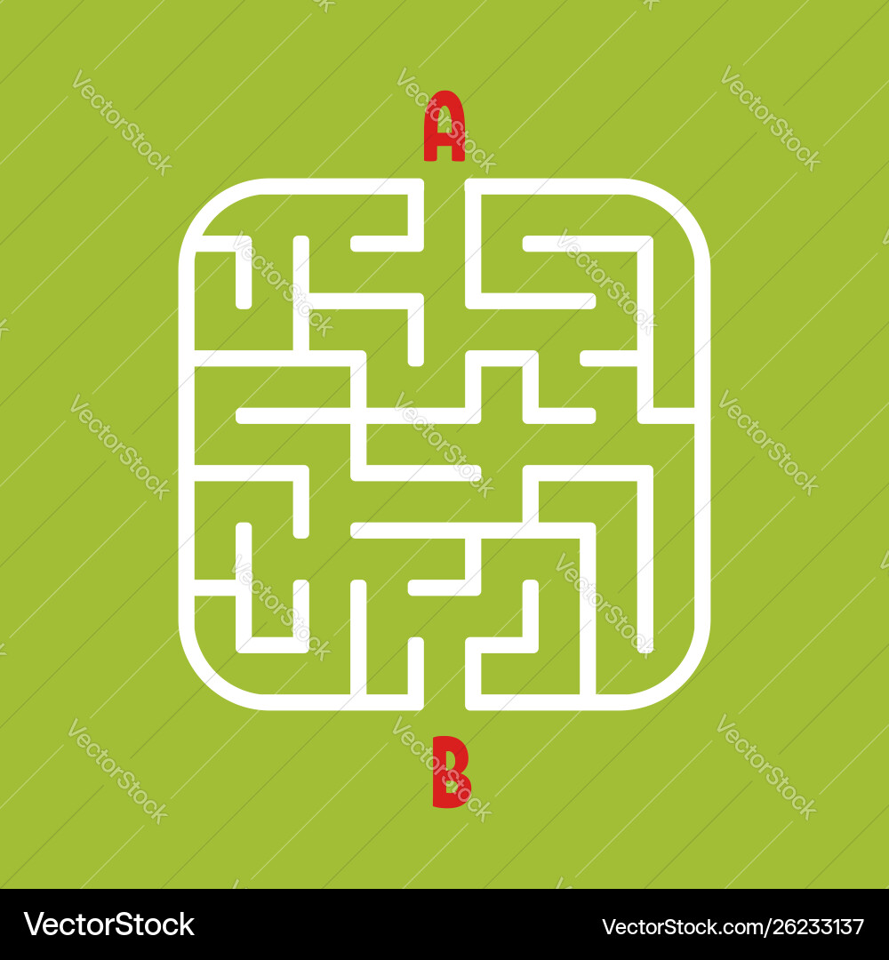 Abstract square maze easy level difficulty Abstract square maze easy level difficulty vector image