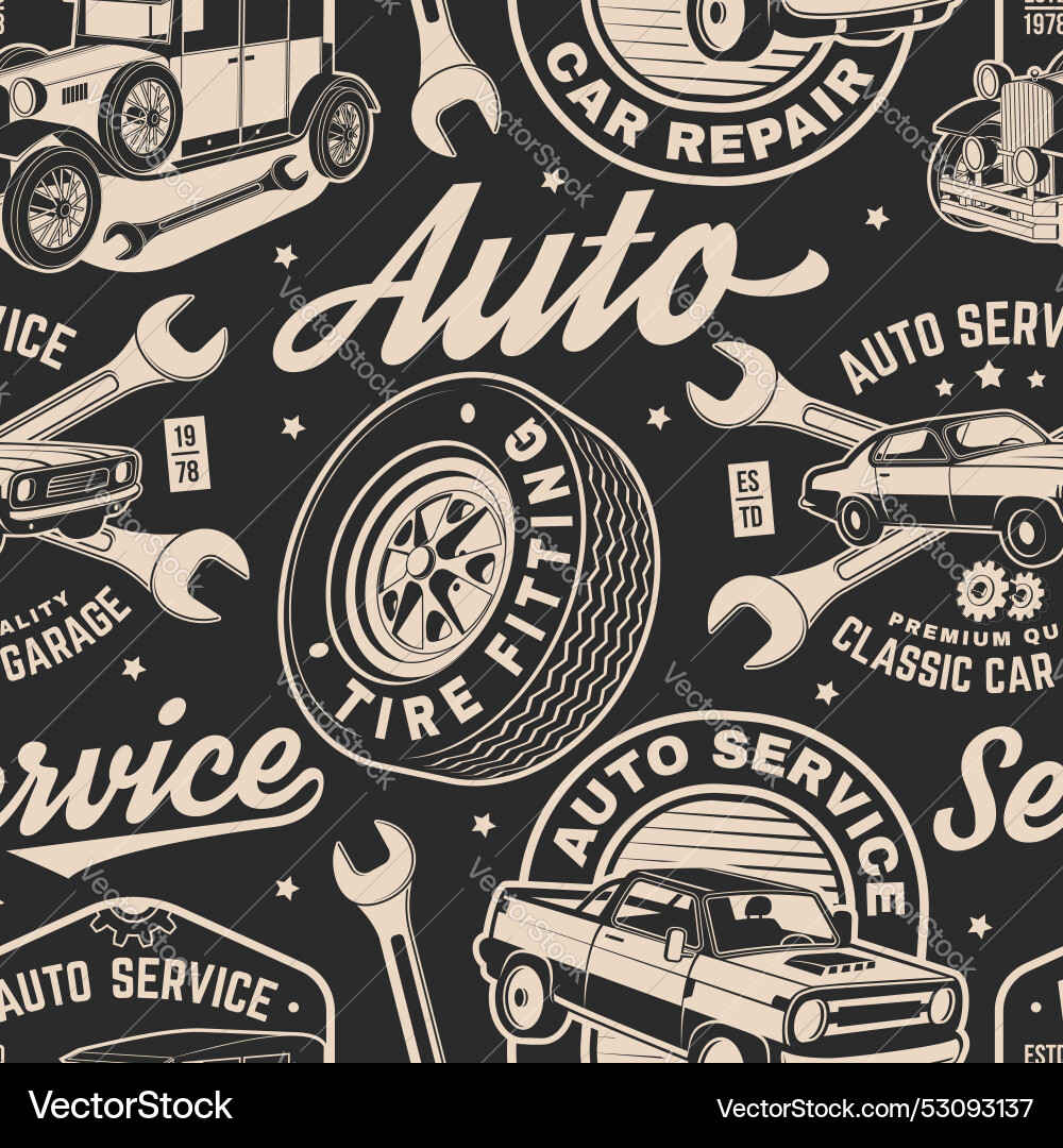 Auto service seamless pattern or background Auto service seamless pattern or background vector image