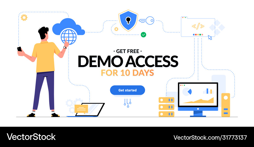 Cloud Computing Demo Access vector image