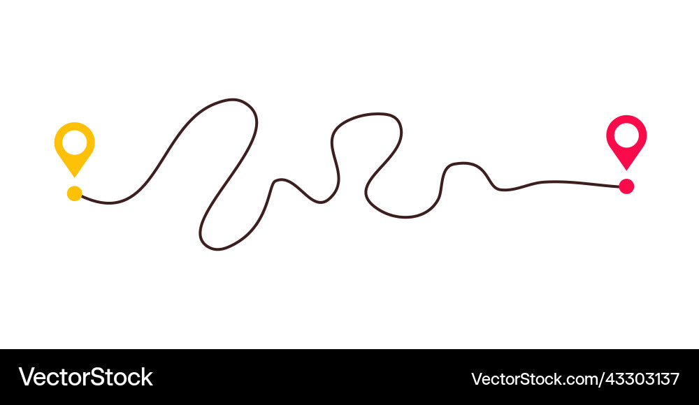 Complicated way and simple path from point a to b Vector Image