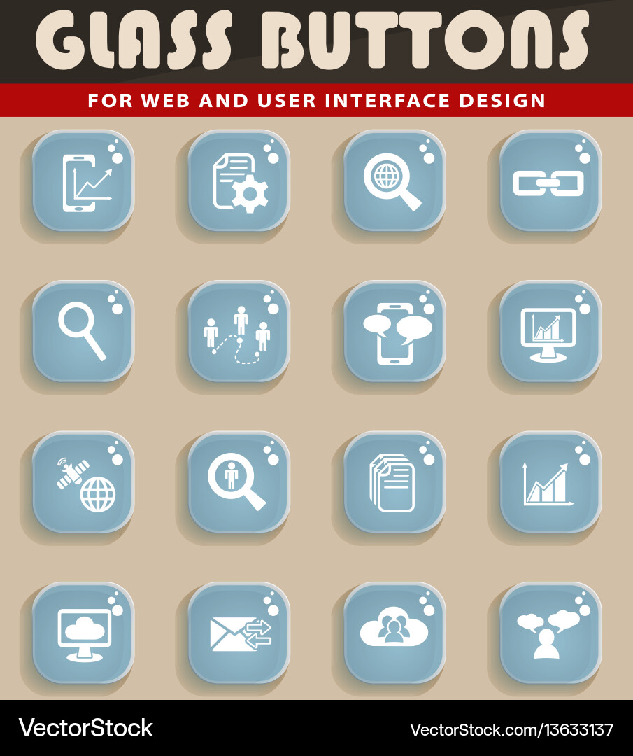 Data analytic and social network icon set Vector Image