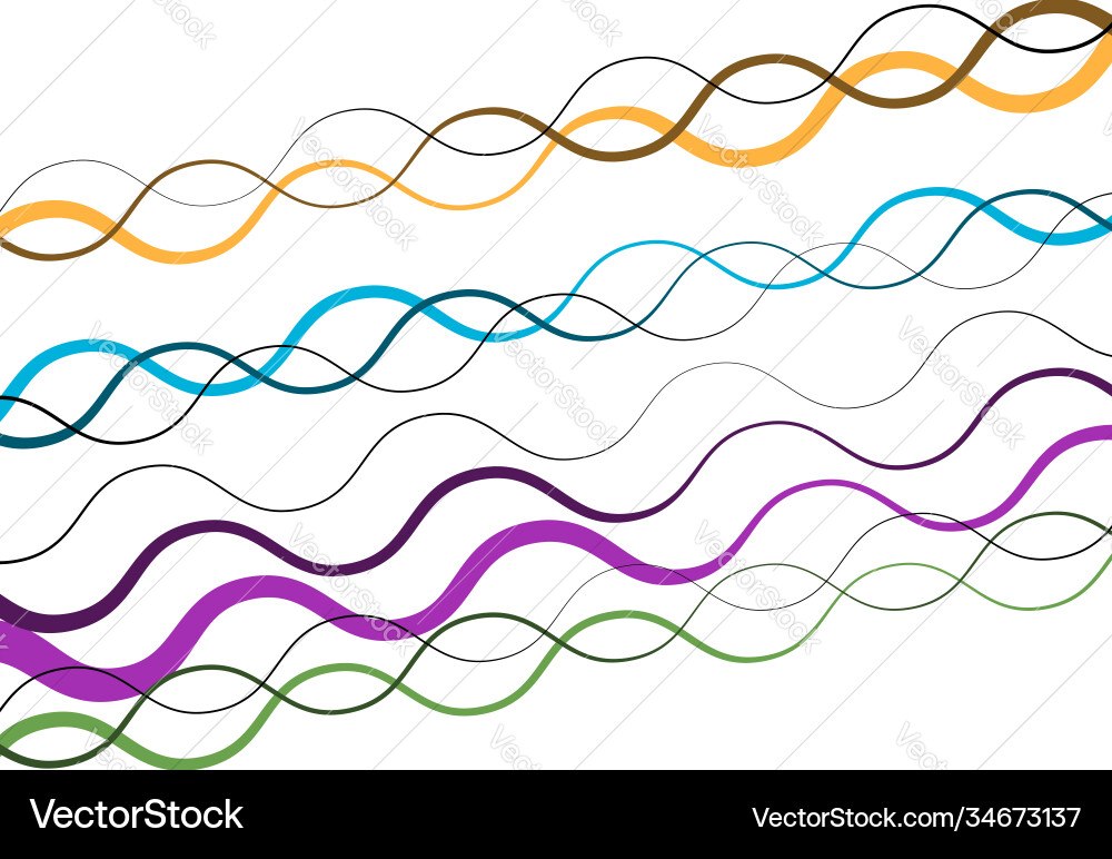 Dynamic Wavy Lines - Abstract Vector Image