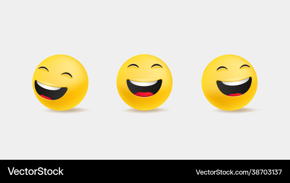Emoticons im niedlichen 3d Stil auf weiß isoliert Emoticons im niedlichen 3d Stil auf weiß isoliert vektorbild