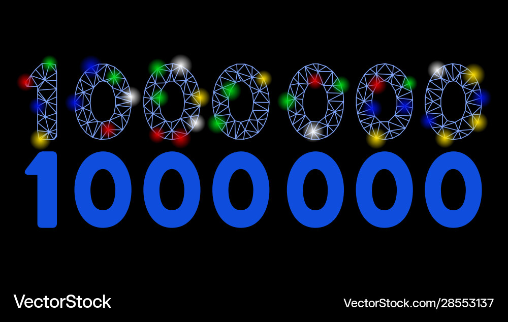 Flare mesh 2d 1000000 digits text icon with Vector Image