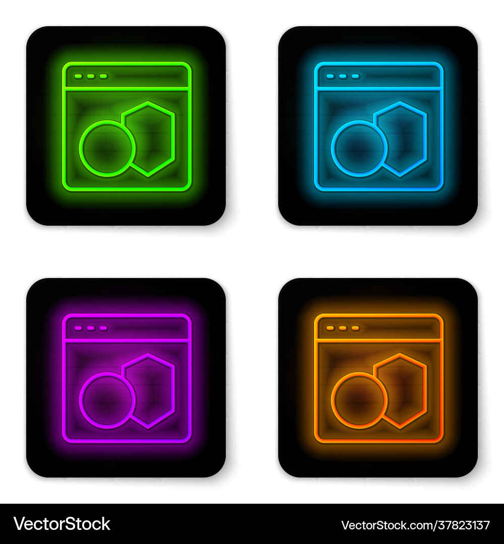 Glowing neon line software web developer Glowing neon line software web developer vector image