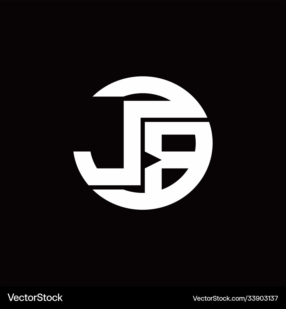 Jb logo monogram with rounded line swipe design Vector Image