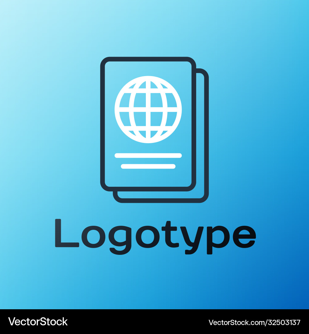 Line passport with biometric data icon isolated Line passport with biometric data icon isolated vector image
