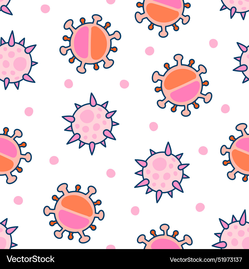 Microbes and pathogen seamless pattern Vector Image