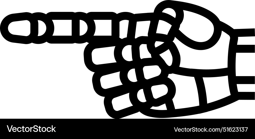 Pointer robot hand gesture line icon Pointer robot hand gesture line icon vector image