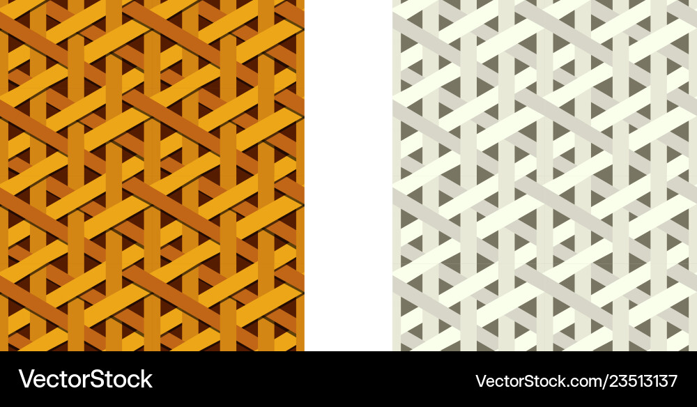 Rattan Weave Pattern - Seamless Texture Vector Image