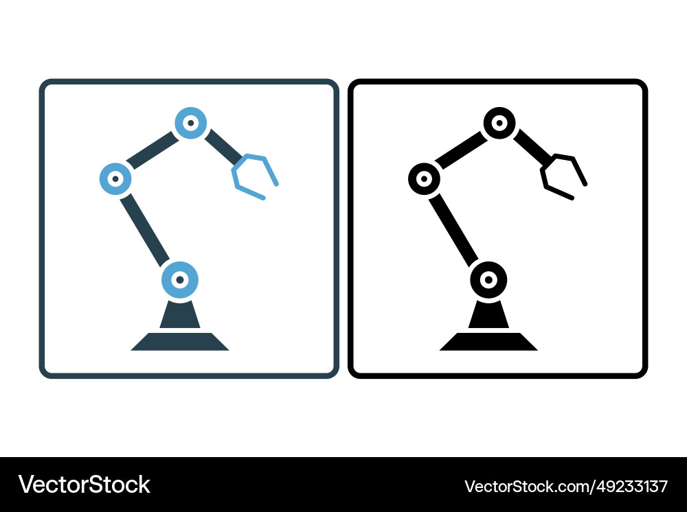 Robot arm icon related to device artificial Robot arm icon related to device artificial vector image