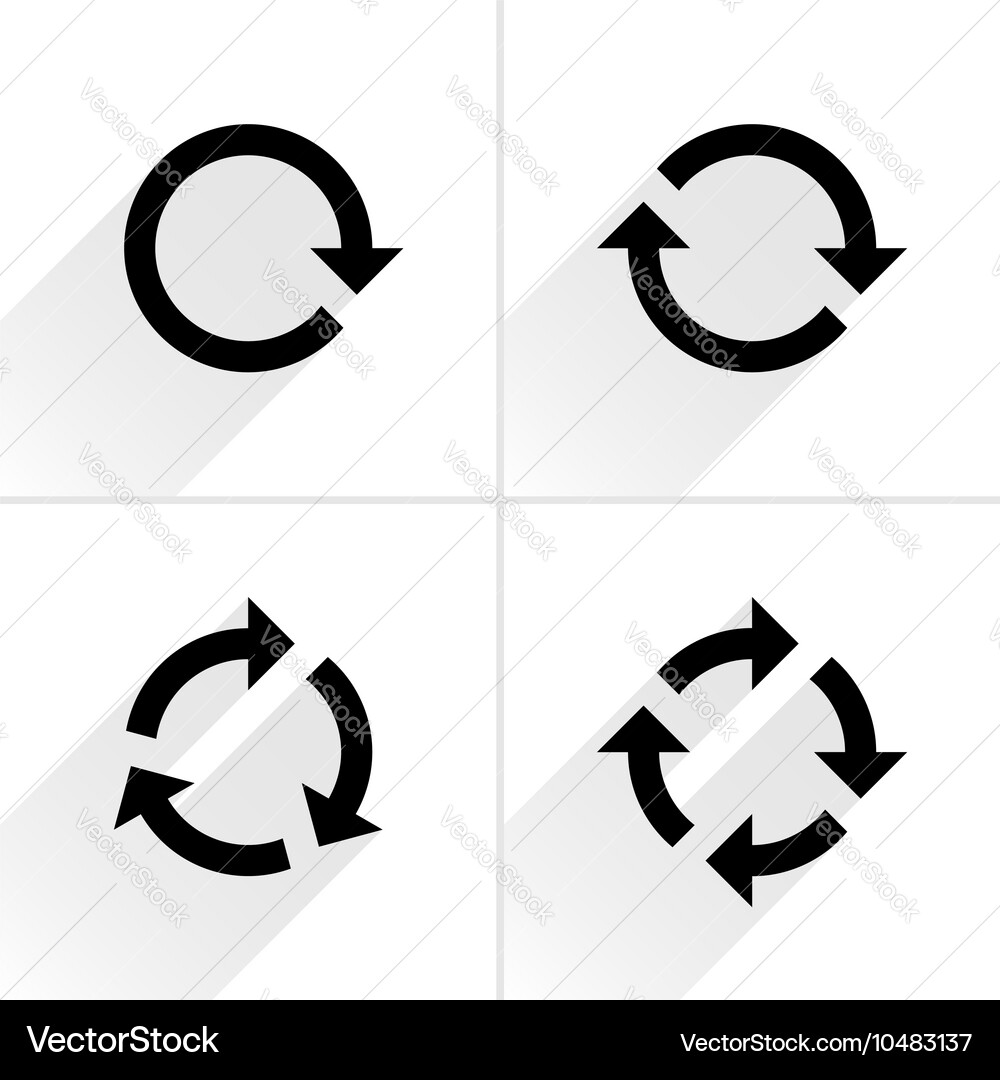 Schwarze Pfeilschleife erfrischen Reload Rotation Symbol Vektorbild