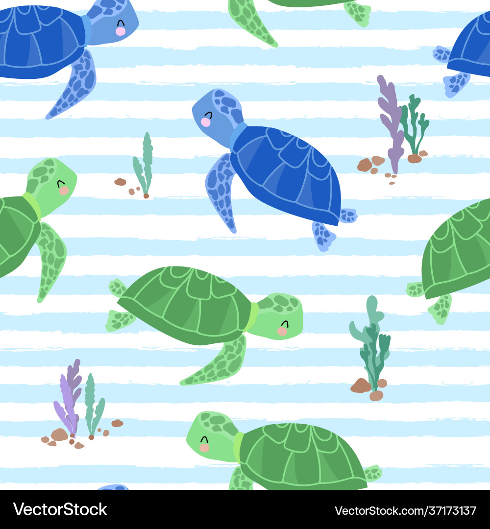 Sea turtle seamless pattern print design Vector Image