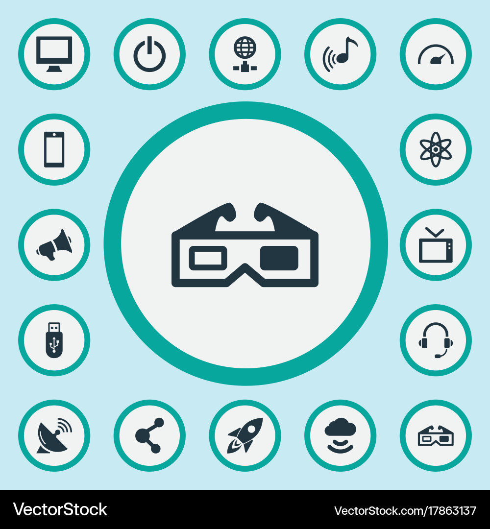 Set of simple device icons vector image