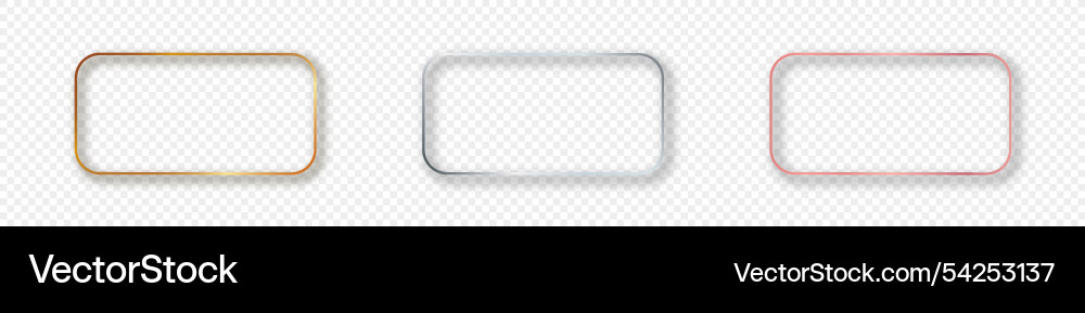 Set of three rounded rectangular frames Set of three rounded rectangular frames vector image