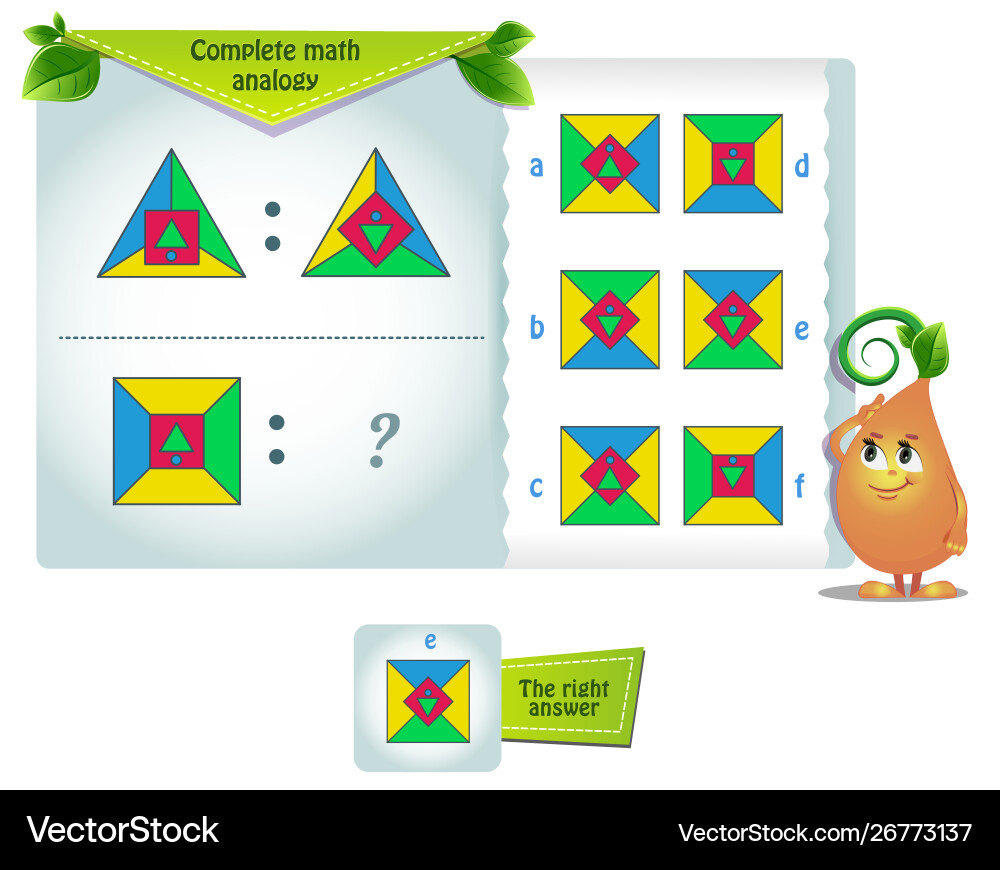 Shape Analogy Puzzle Game vector image