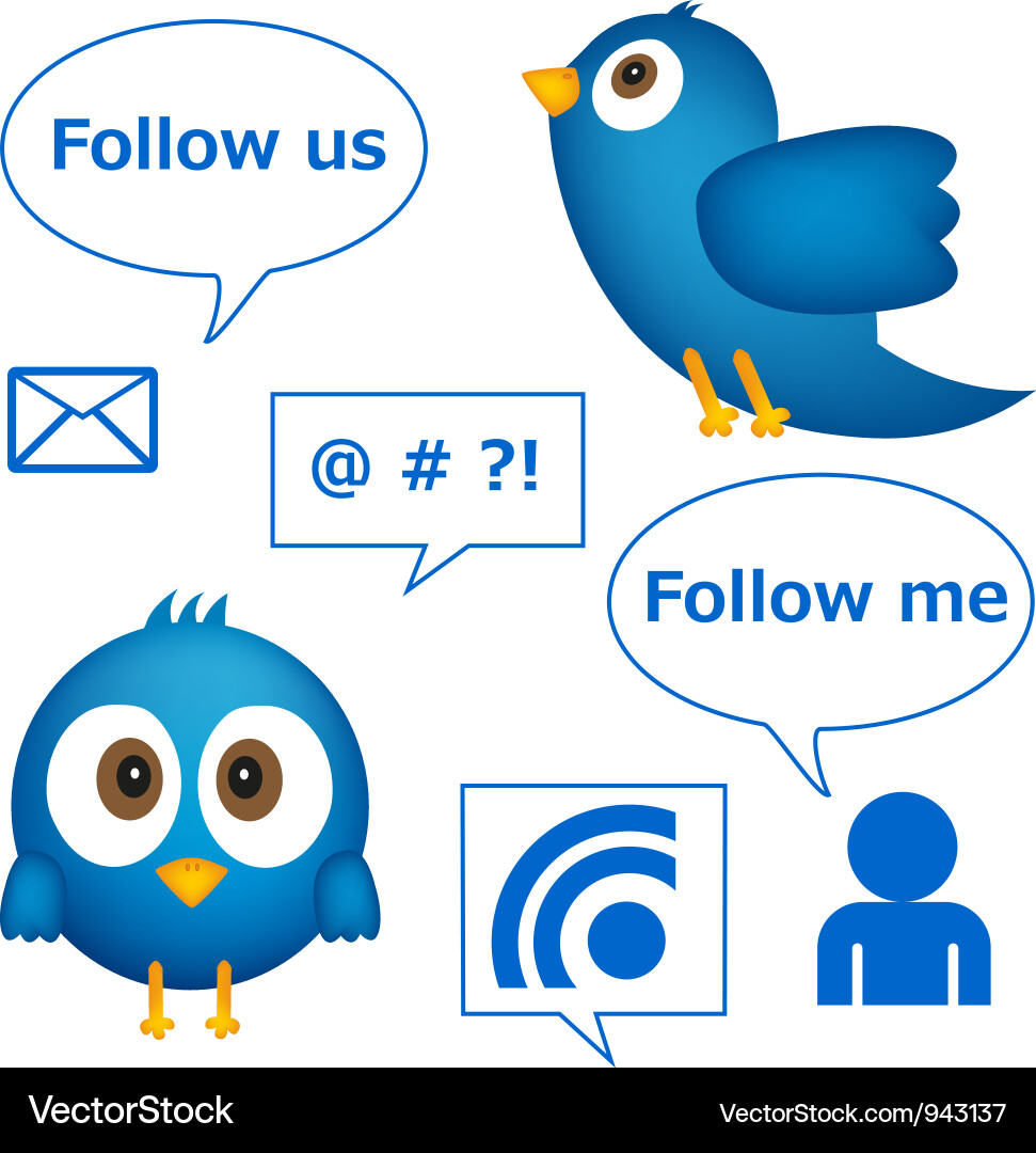 Social Media Bird Graphics vector image