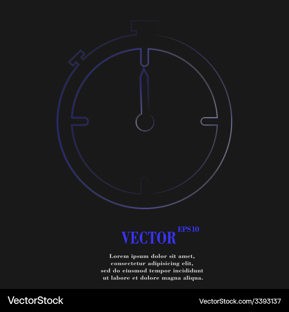 Timer icon symbol flat modern web design with long vector image