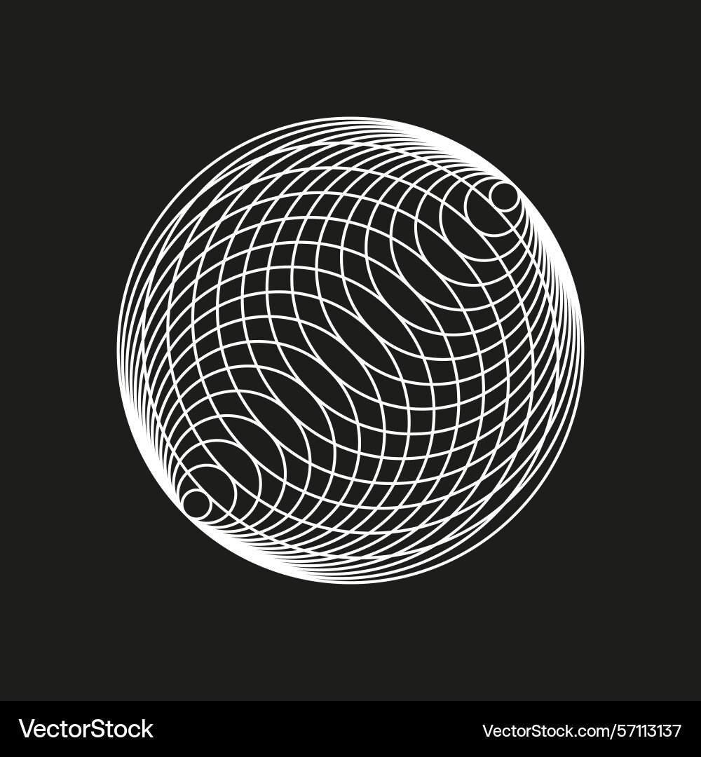 Wire sphere form circular net structure black Wire sphere form circular net structure black vector image