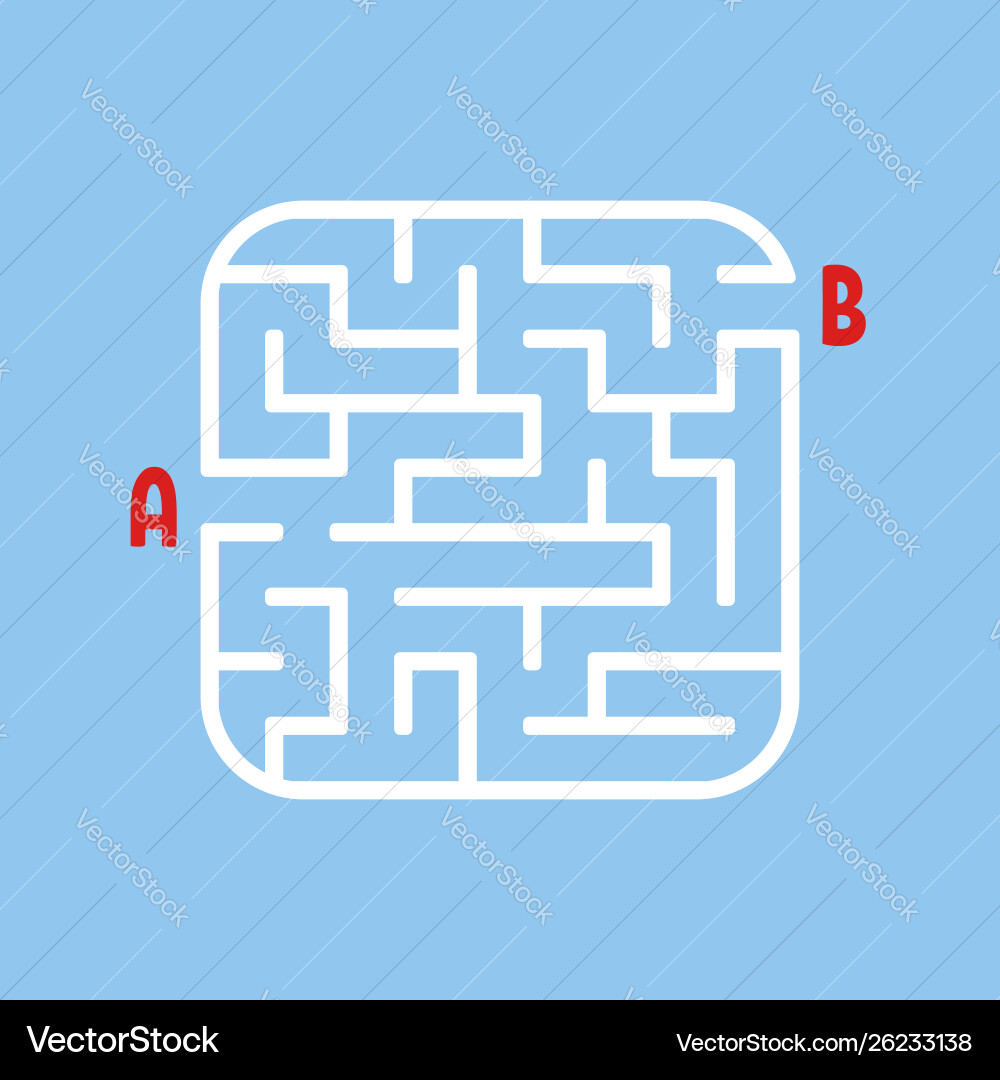 Abstract square maze easy level difficulty Abstract square maze easy level difficulty Vector Image
