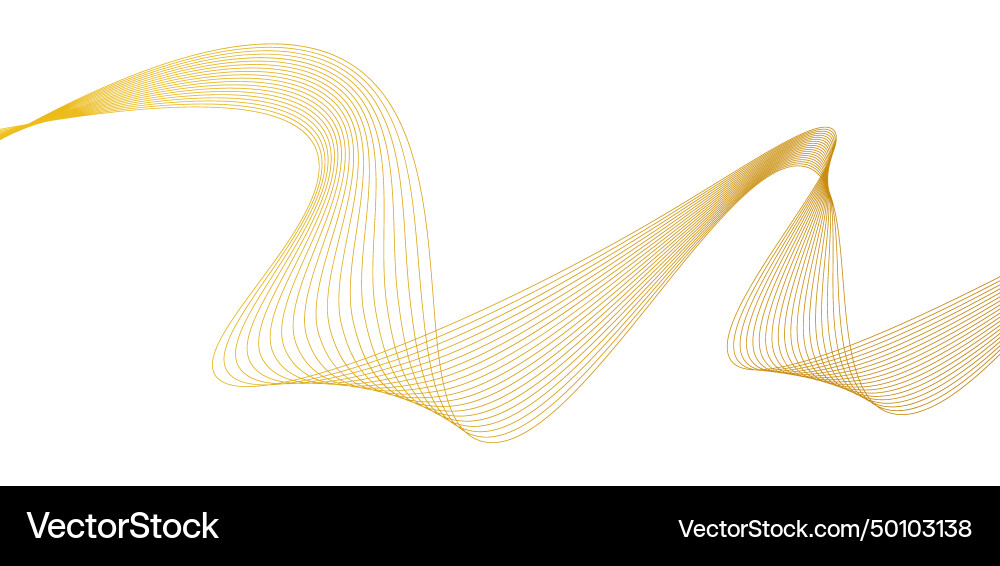 Abstract wavy lines flowing smooth curve gold Abstract wavy lines flowing smooth curve gold vector image